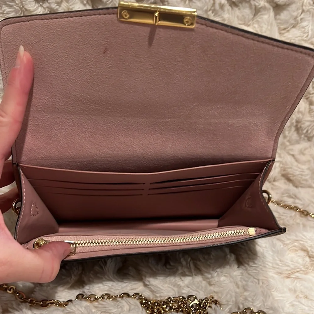 Louis Vuitton Croisette Chain Wallet Crossbody Bag Rose Ballerine Pink i…
